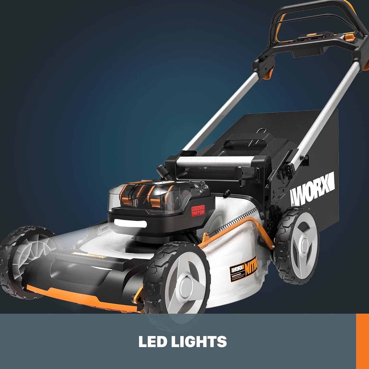 Worx 40V Cordless Self-Propelled Lawn Mower, Powerful Battery Lawn Mower with Brushless Motor, 3-in-1 Cordless Lawn Mower WG753 Power Share - 2 Batteries and Charger Included