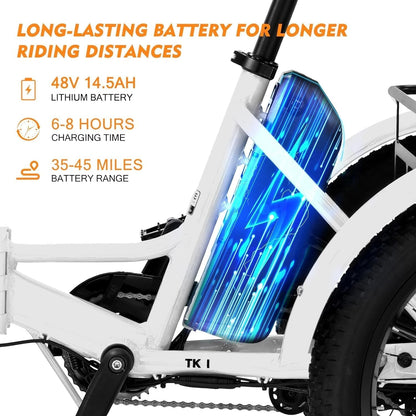 Electric Trike, 7 Speeds Electric Tricycle for Adult, 350W 36V 3 Wheel Electric Bikes, Motorized Tricycle Adult Electric Three Wheels Bicycle for