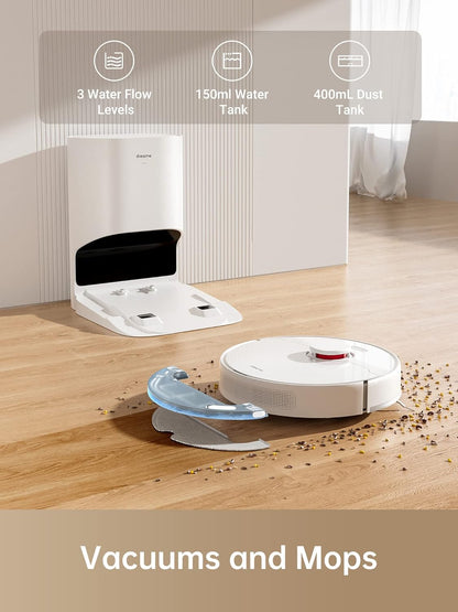Dreametech D10 Plus Robot Vacuum and Mop with Self-Emptying Base for 45 Days of Cleaning, Robotic Vacuum