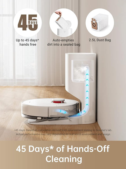 Dreametech D10 Plus Robot Vacuum and Mop with Self-Emptying Base for 45 Days of Cleaning, Robotic Vacuum