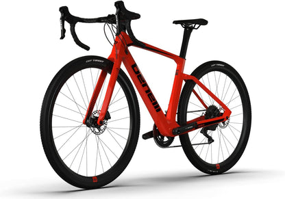 Carbon Gravel Road Bike Bicycle, 700C Wheels, 22 Speeds Shimano 105 Groupset & Brake Disc, for Men Womens, Ultra-Light Frame