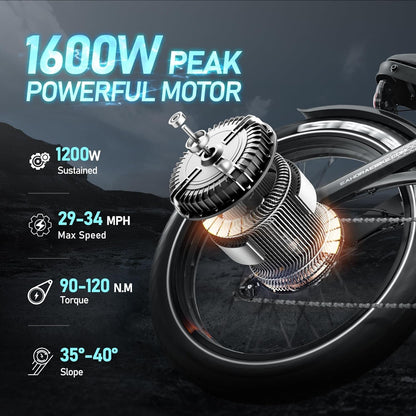 Romeo/Romeo Pro [Upgraded] Electric Bike for Adults 60Ah 100-200Miles Long Range Ebikes 26" Fat Tire Electric Mountain Bike Full Suspension Ebike Dual