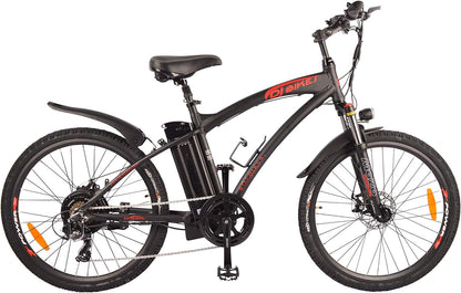 DJ Mountain Bike 750W 48V 13Ah Power Electric Bicycle, Matte Black, LED Bike Light, Fork Suspension and Shimano Gear