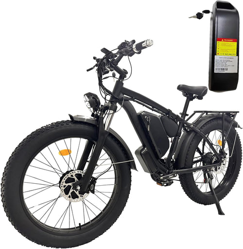 SMLRO XDC600 plus 2000W Electric Bicycle Adults Ebikes 35MPH, Dual Motor Electric Bike 48V 22.4AH Mountain E-Bike, 26"*4.0 Fat Tire Snow Beach Ebike