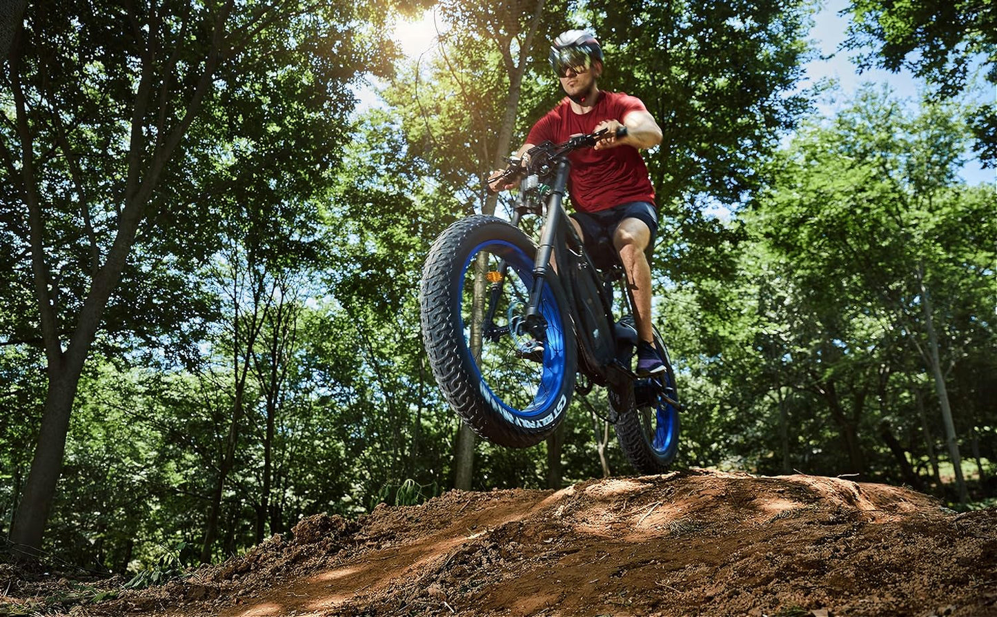 Powerful Electric Bike 1000W Motor 17.6AH/48V Battery 26" X 4.8" Fat Tire Ebike with Suspension Fork Aluminum Frame Mountain Bike Beach E-Bike Snow