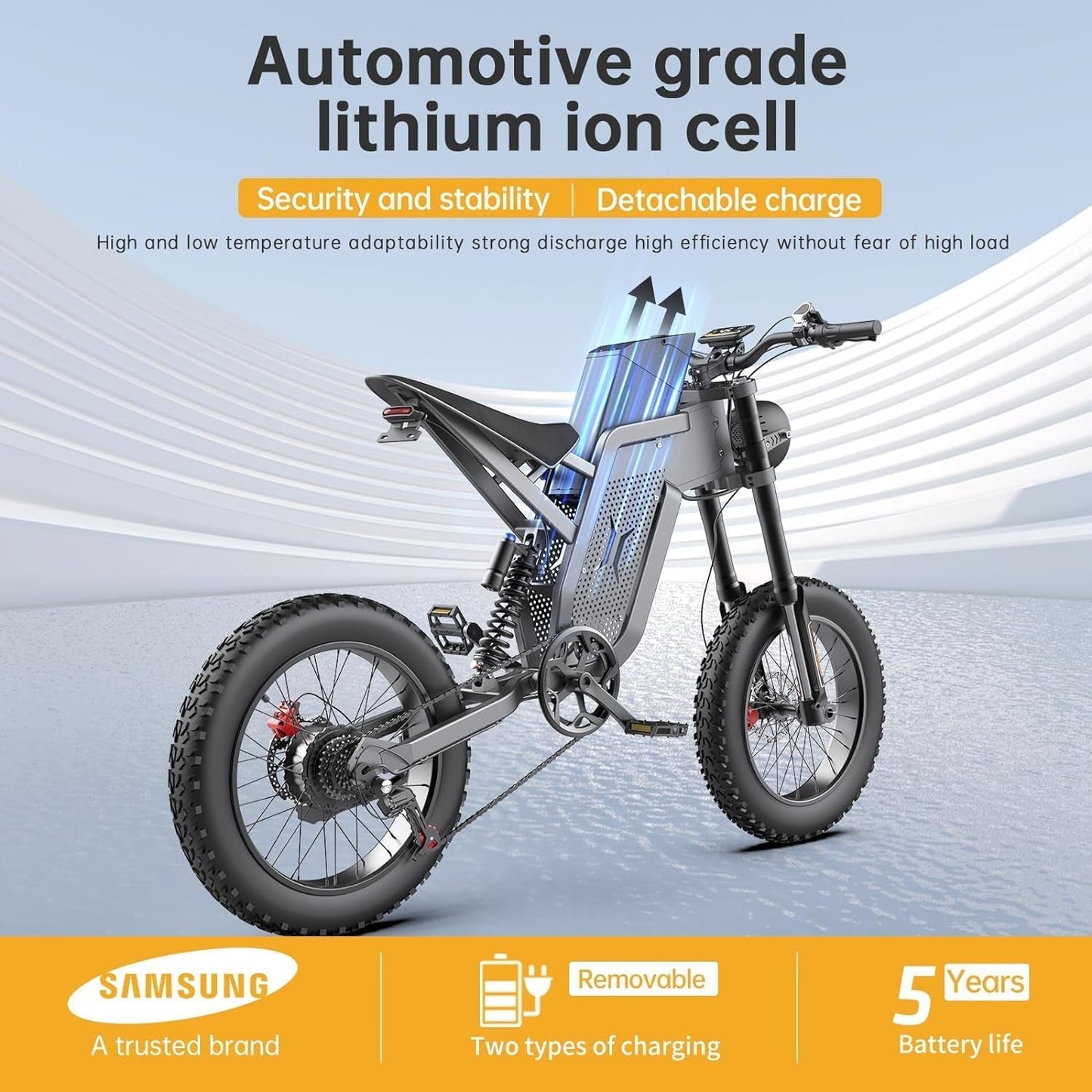 X21 Electric Bike for Adults 2000W 35AH Samsung Battery up to 32MPH Mountain Moped Ebikes Mens Snow Electric Bicycle 20“*4.0 off Road Tire E-Bike for