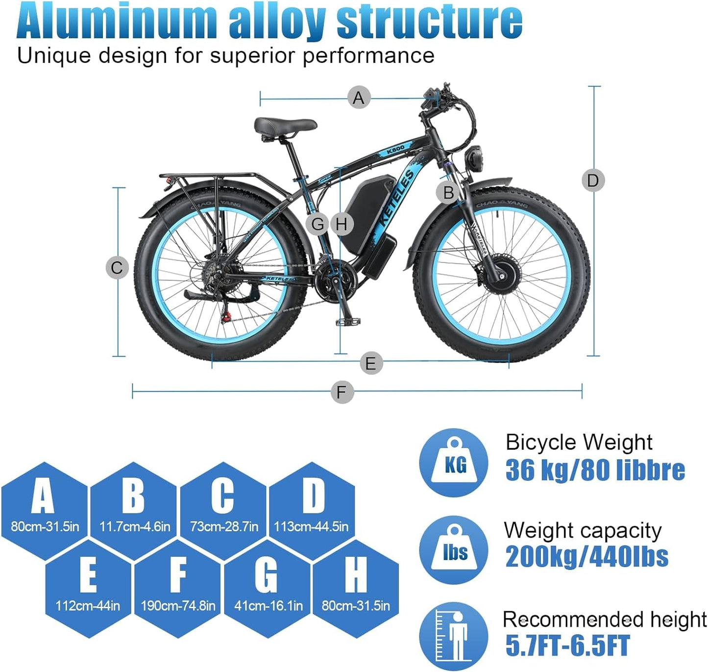 2000W Electric Bike for Adults, 26'' Fat Tire Beach Snow Electric Bicycle Dual Motor 23AH Removable Battery 33MPH Mountain Ebikes