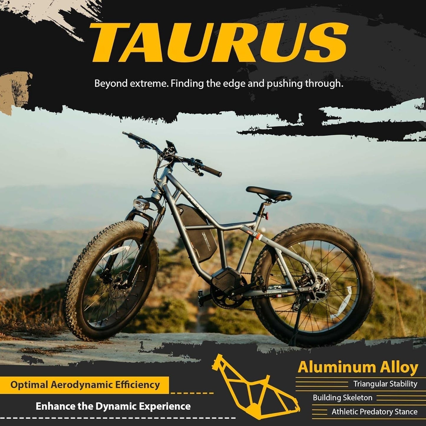 Taurus Electric Bike for Adults with Samsung Battery 48V 25AH(1200WH),4.5A Fast Charger,26''×4.0'' Electric Mountain Bike,750W 48V Motor,32Mph