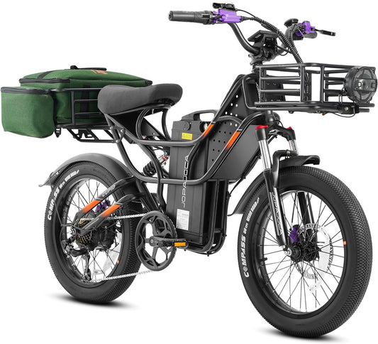 Cupid 1000W Electric Bike for Adults, 48V 30Ah Long Range Electric Bike up to 110Miles, 30MPH Full Suspension Ebikes 20 * 3.0" Anti-Puncture Fat Tire