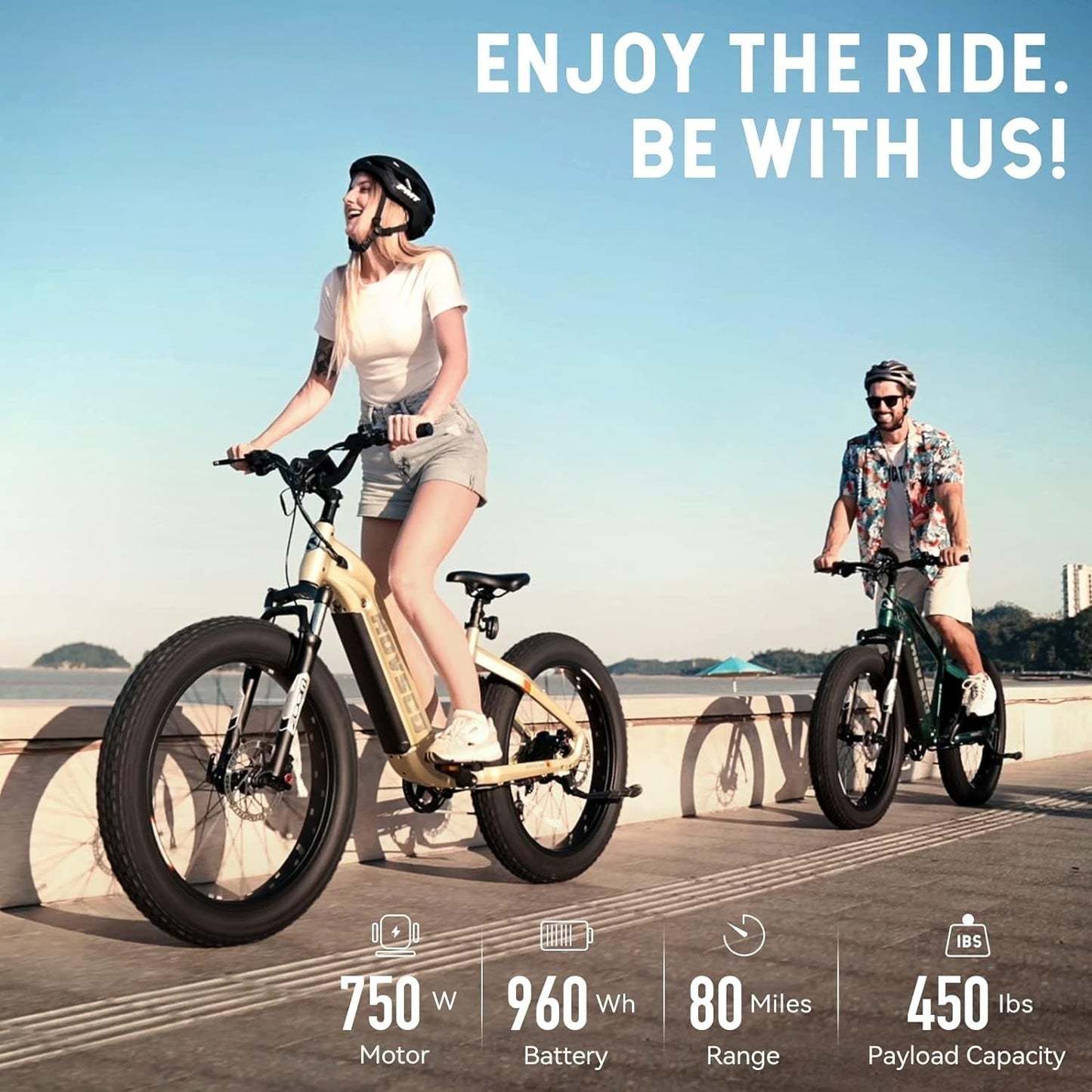 Electric Bike, 26"X 4" Fat Tire Ebike for Adults, 750W Motor Torque Sensor Mountain Bike 28Mph, 48V 20Ah Removable Battery 80Miles Adult Electric