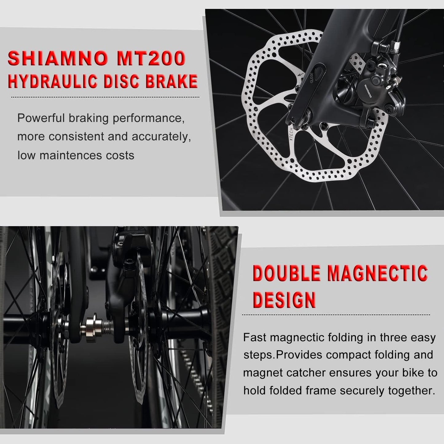 New Upgrade Folding Bike, 20 Inch Carbon Fiber Frame with Carbon Wheelset 9 Speed Mini City Bike Foldable Bicycle for Women Adults Men Ultra-Light