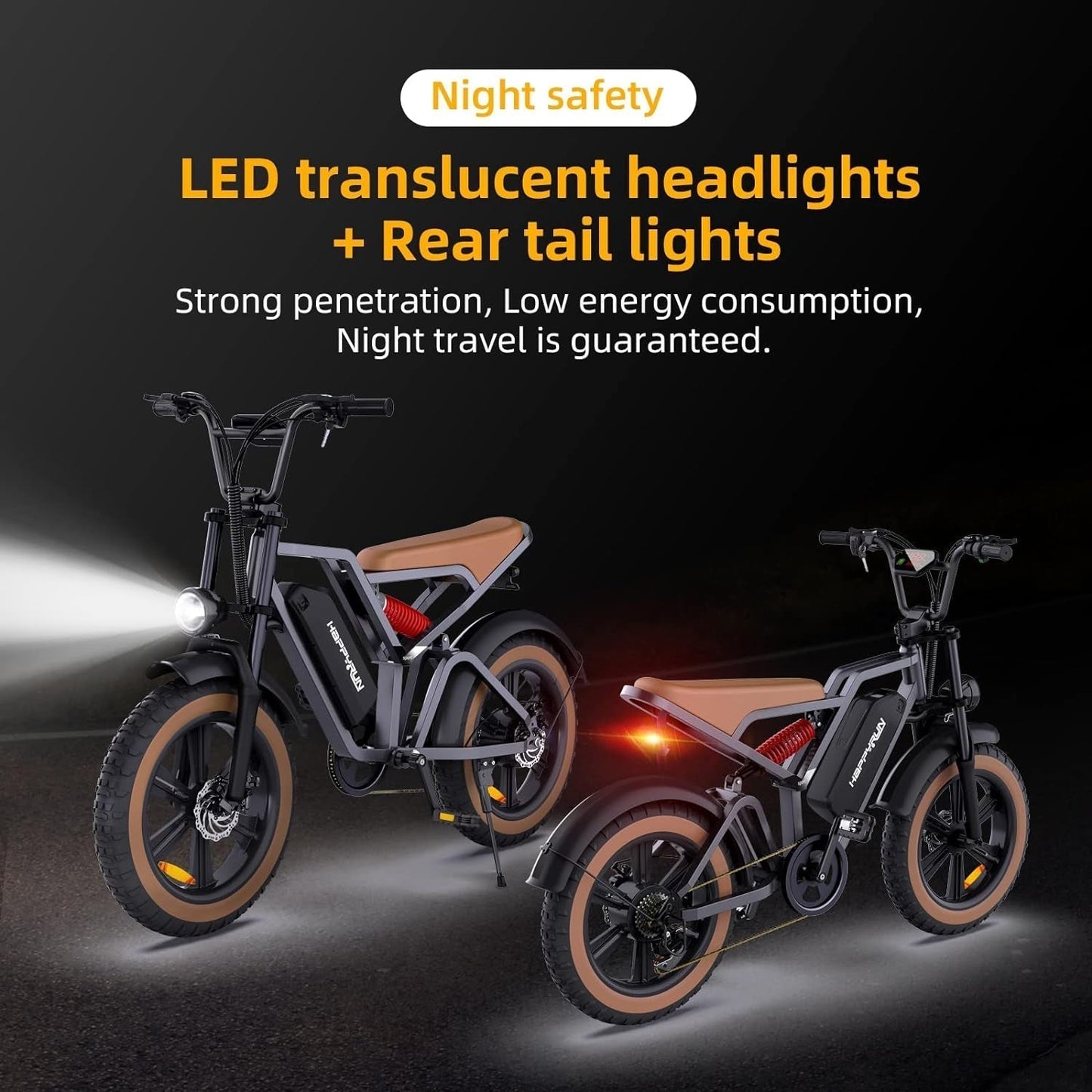 Electric Bike for Adults 20" Fat Tire with 1500W Motor Ebike 48V 18AH Removable Battery 30MPH & 68 Miles Long Range Snow Beach Mountain