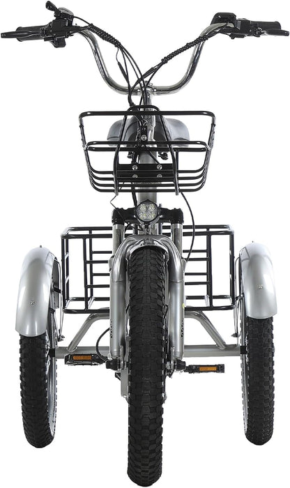 Adult Electric Tricycle 20-Inch Hub Electric Bicycle, 17.5AH Detachable Lithium Battery, 500W 48V Super High Power, Home, Travel, Off-Road, Fast