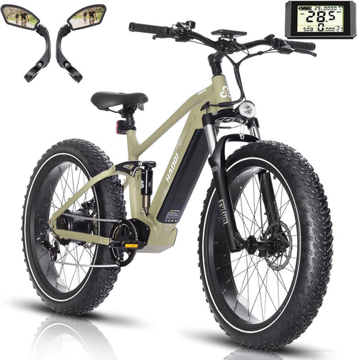 Electric Bike, 750W Electric Bike for Adults, 48V 16AH/25AH Removable Battery, 26" Fat Tire Ebike, 28MPH Electric Mountain Bike, Full Suspension