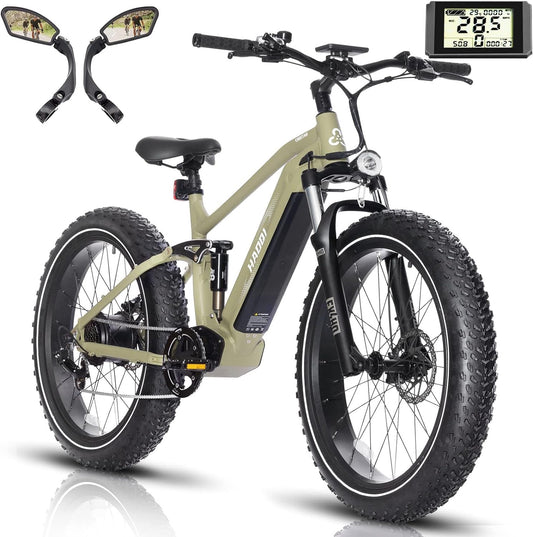Electric Bike, 750W Electric Bike for Adults, 48V 16AH/25AH Removable Battery, 26" Fat Tire Ebike, 28MPH Electric Mountain Bike, Full Suspension