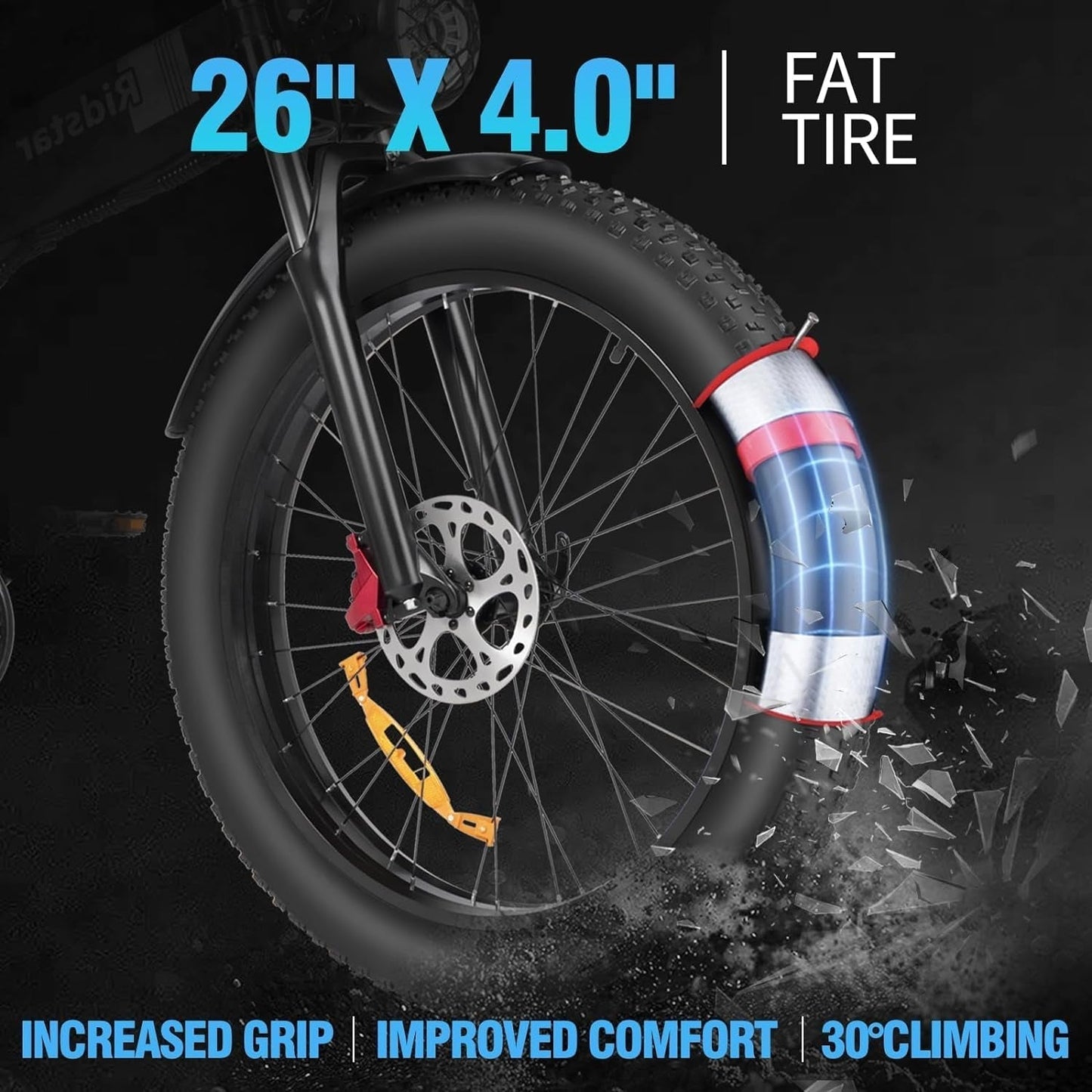 Folding Electric Bike for Adults, 1500W/1000W Brushless Motor Ebike with 14/20AH Removable Battery, Fat Tire Mountain Ebike with Disc Brake, Shimano 7