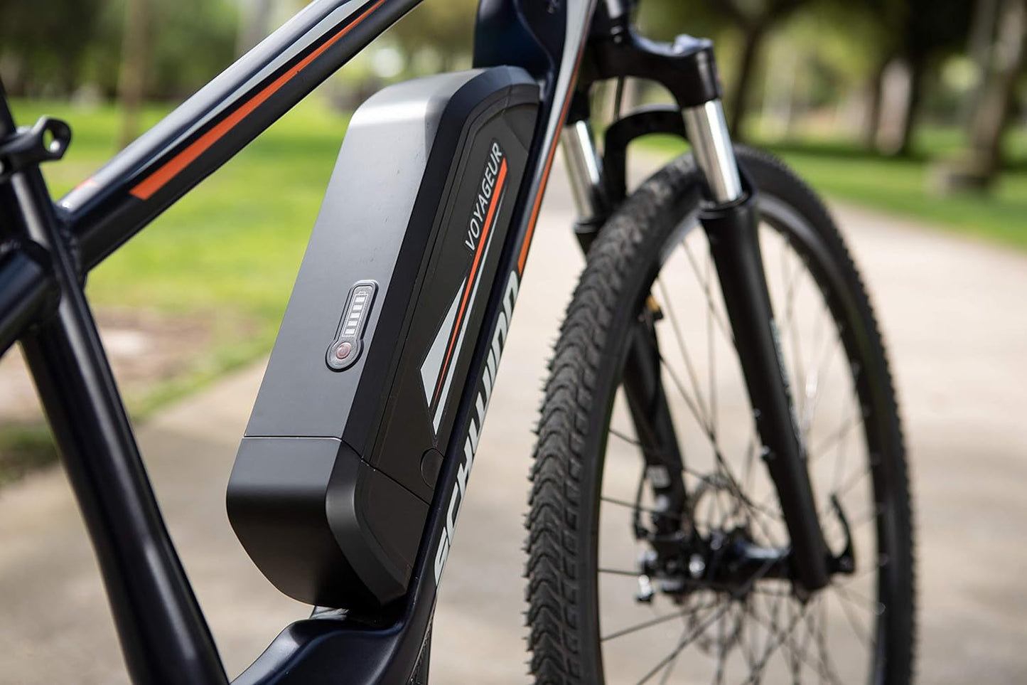 Voyageur Electric Bike, Mid-Drive, Large Step-Through Frame, Dark Blue