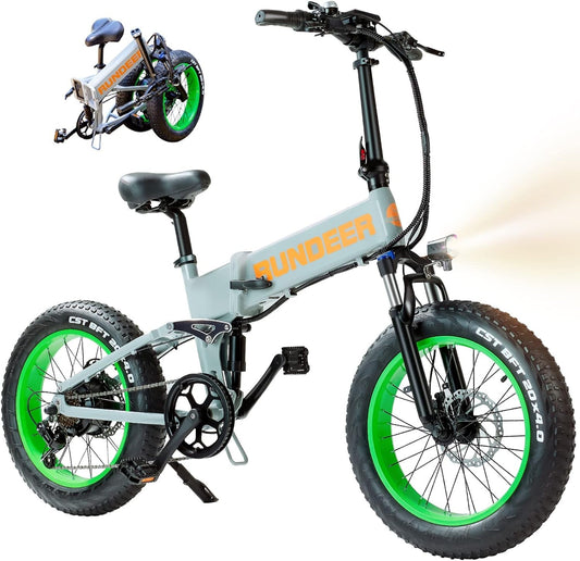 750W Electric Bike for Adults Electric Bicycle 20In Fat Tire Bikes, Folding Ebike for Adults with Samsung Battery 48V Front and Rear Shocks