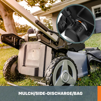 Worx 40V Cordless Self-Propelled Lawn Mower, Powerful Battery Lawn Mower with Brushless Motor, 3-in-1 Cordless Lawn Mower WG753 Power Share - 2 Batteries and Charger Included