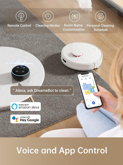 Dreametech D10 Plus Robot Vacuum and Mop with Self-Emptying Base for 45 Days of Cleaning, Robotic Vacuum
