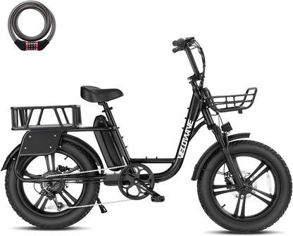 Prado S Electric Bike for Adults 750W BAFANG Motor 48V 15Ah LG Battery E Bike 20" X 4.0 Step-Thru Fat Tire Ebikes for Adults 28MPH Electric Bicycle