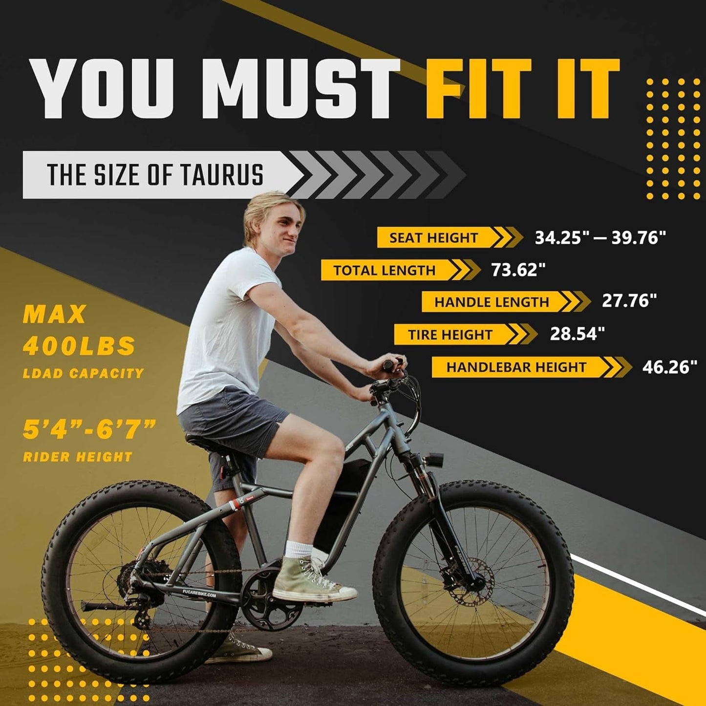 Taurus Electric Bike for Adults with Samsung Battery 48V 25AH(1200WH),4.5A Fast Charger,26''×4.0'' Electric Mountain Bike,750W 48V Motor,32Mph