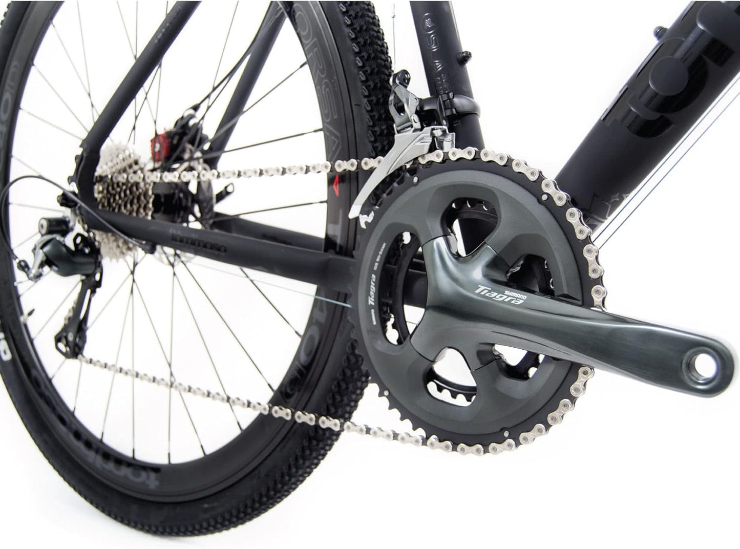 Illimitate Gravel Bike, Shimano Tiagra with Disc Brakes, Extra Wide Tires and Carbon Fork, Perfect for Road or Dirt Trail Adventure Touring, Matte