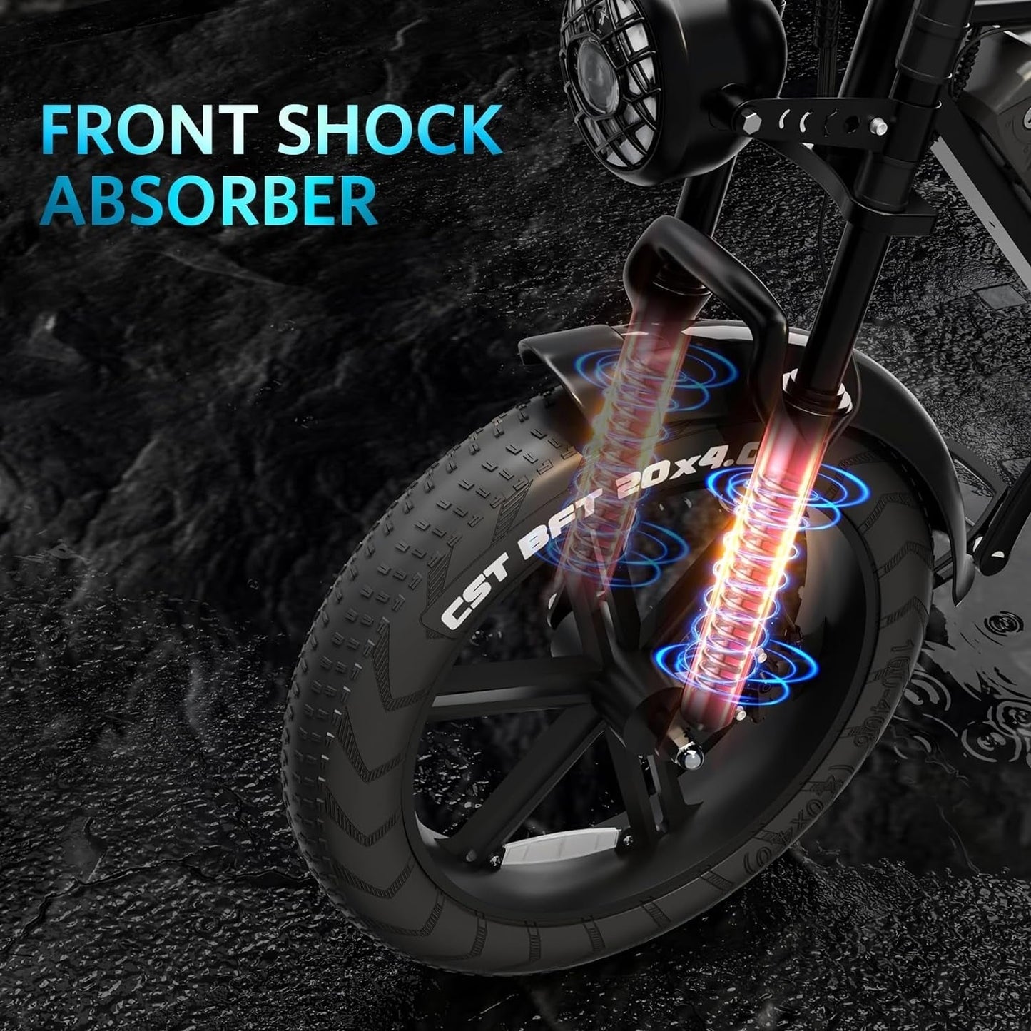 V8 Fat Tire Electric Bike, Electric Mountain Bike with 750W Motor 48V 15Ah Removable Larger Battery, 20'' Fat Tire, 31MPH Max Speed, Shimano 7 Speed,