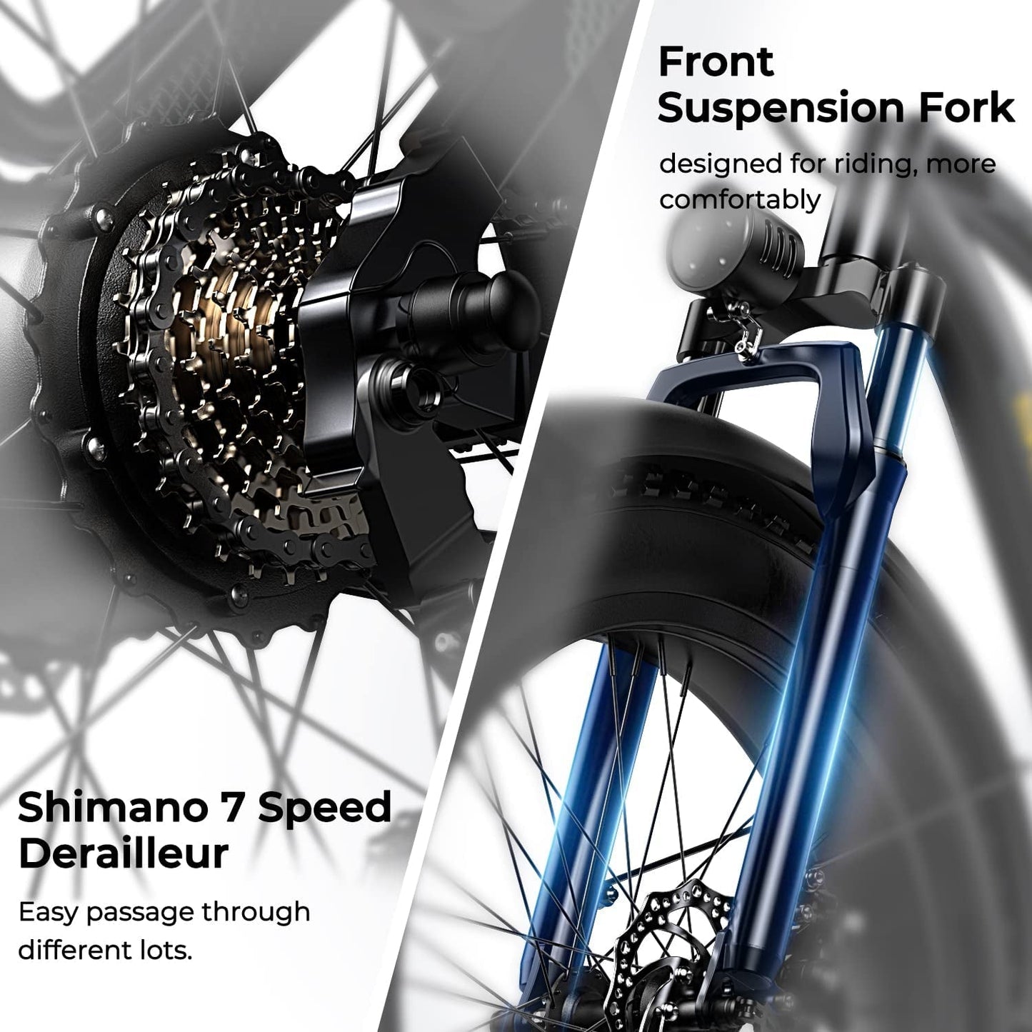 SOHAMO Electric Bicycles, 1000W Brushless Motor, 48V 20AH Removable Battery, 28Mph Max Speed Electric Bike with Derailleur, Ebike for Adults, for