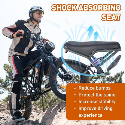 E Bike Electric Bicycle for Adults 20 Inch 4.0 Fat Tire Ebikes, 48V 18AH/48V 15AH Mountain E-MTB Bicycle, 7 Gears for Commuting, up to 55-80Km