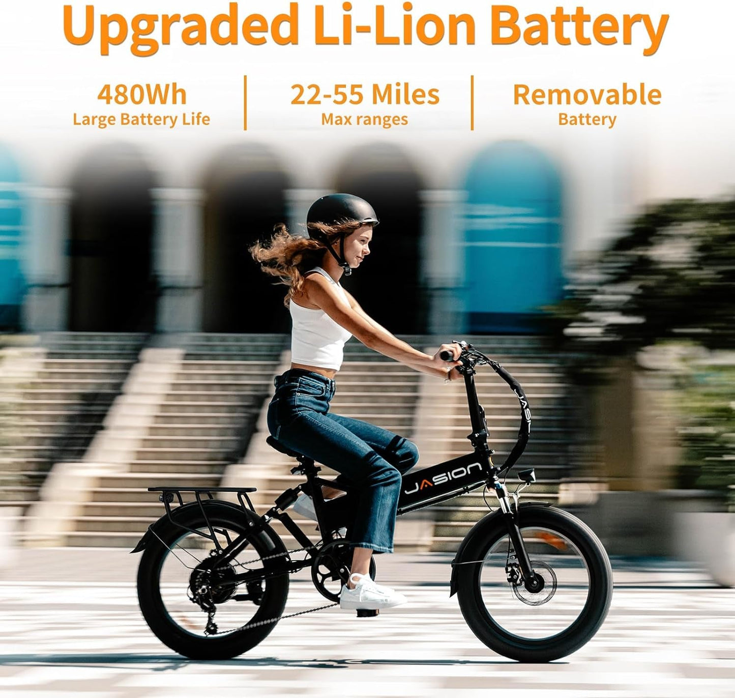 EB7 2.0 Electric Bike for Adults, 850W Peak Motor 28MPH Max Speed Folding Ebike, 48V 10AH Removable Battery, 20" Fat Tire with Dual Suapension,