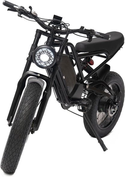 Black Raven - Full Suspension E-Bike. 48 Volt. 18 Ah. Full Twist Throttle.