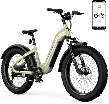 Electric Bike, 26"X 4" Fat Tire Ebike for Adults, 750W Motor Torque Sensor Mountain Bike 28Mph, 48V 20Ah Removable Battery 80Miles Adult Electric