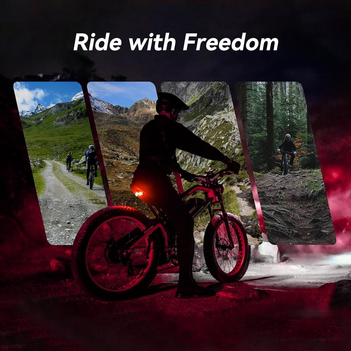 Electric Bike Match 1500W Dual Motor Peak Power 2400W and Samsung 48V 25Ah Lithium Battery Matches 26''X4.0'' Fat Tire, Electric Dirt Mountain Bike up