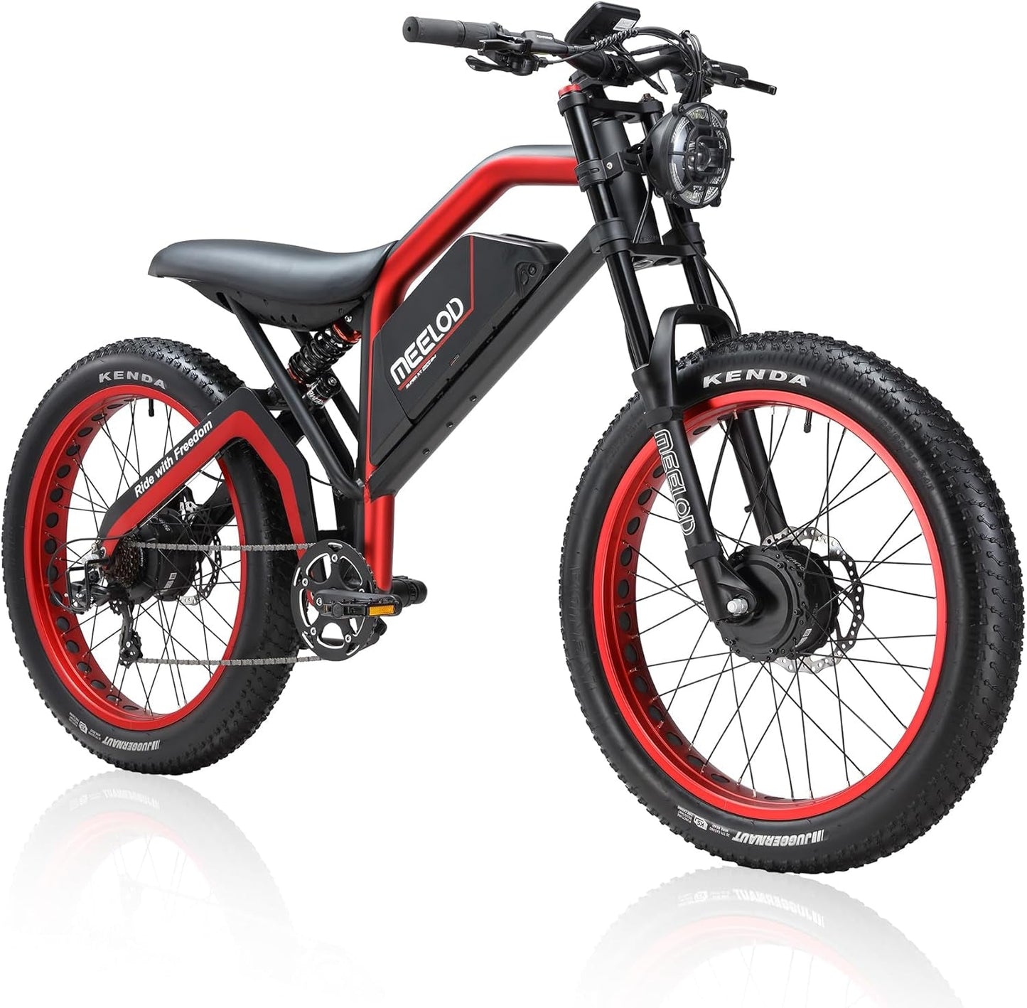 Electric Bike Match 1500W Dual Motor Peak Power 2400W and Samsung 48V 25Ah Lithium Battery Matches 26''X4.0'' Fat Tire, Electric Dirt Mountain Bike up