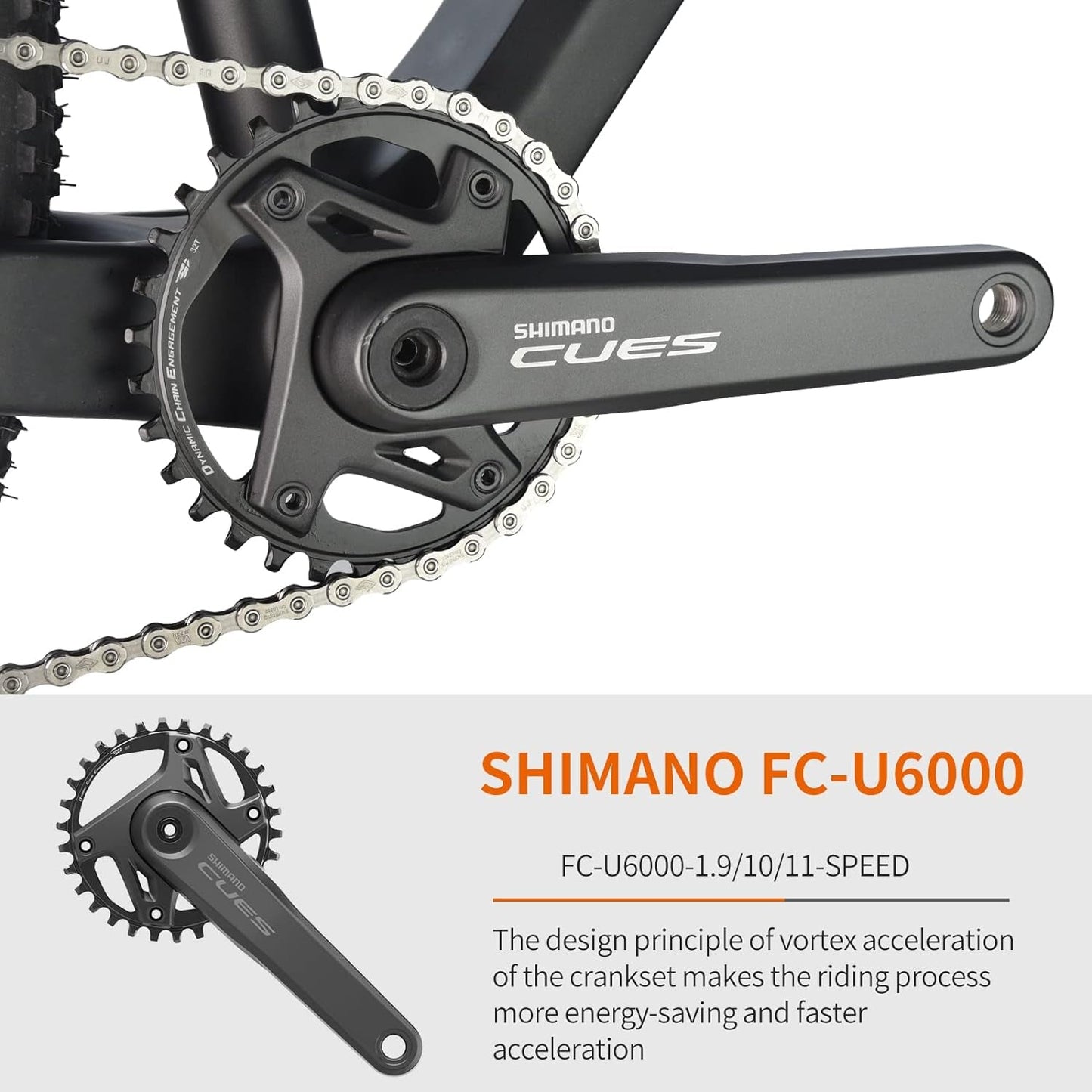 Carbon Fiber Mountain Bike, Dual Disc Brake Axle Thru Adventure Mountain Bike with Shimano CUES U6000 11 Speed Shift Groupset, 27.5/29 Inch MTB