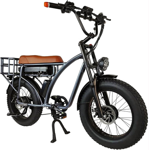 2000W Dual Motor Electric Bike for 2 Adults, 30 MPH Fat Tire AWD Ebike, 48V 18AH Mountain E Bikes, Two People E-Bike for Hunting, Adult Electric