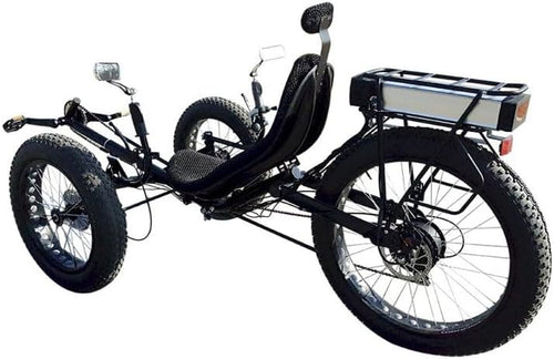 Comfortable 3-Wheel Electric Trike - Recumbent Bicycle, 7-Speed Shifter, BB5 Disc Brakes, Exercise Bikes, Cardio Training