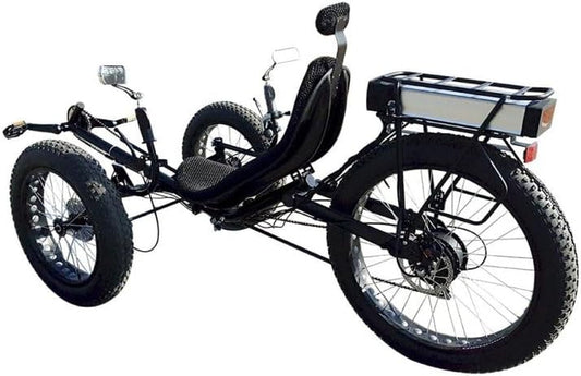 Comfortable 3-Wheel Electric Trike - Recumbent Bicycle, 7-Speed Shifter, BB5 Disc Brakes, Exercise Bikes, Cardio Training