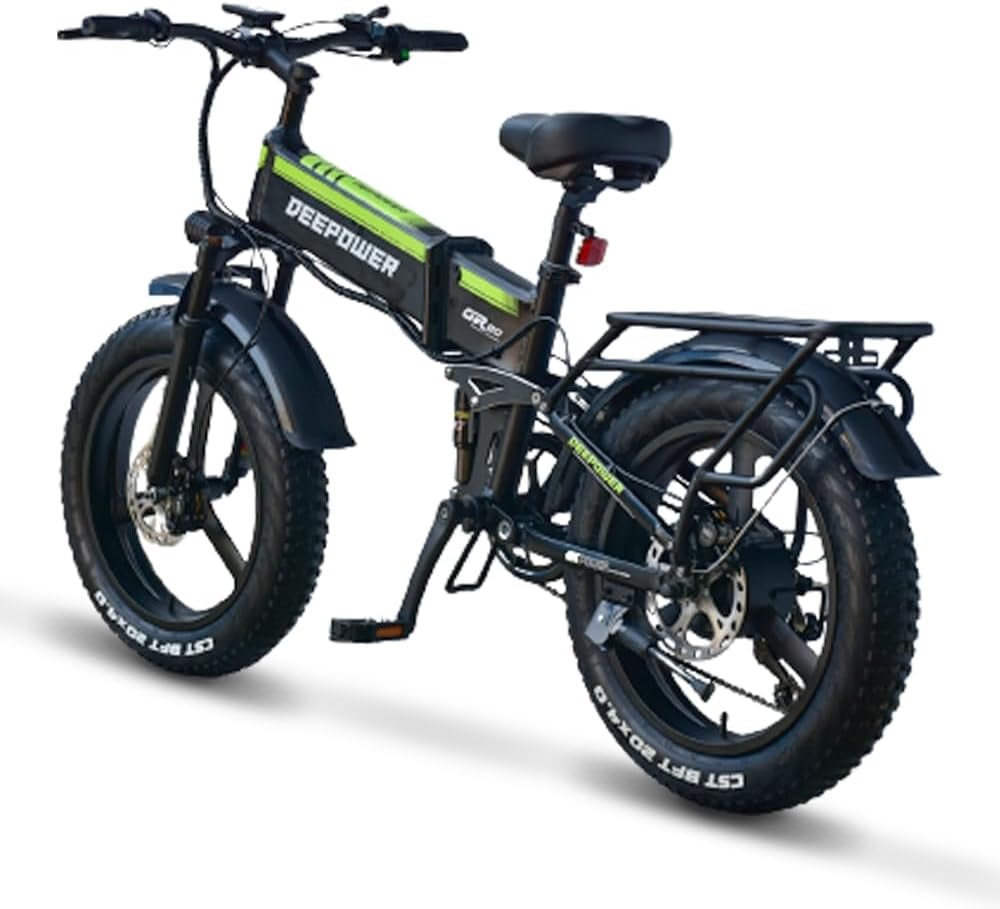 H20Pro Electric Bike, 1000W 20" Fat Tire Folding Electric Bicycle, 48V 20Ah Removable Lithium Battery, 7-Speed, Dual Shock Absorbers, Mountain Ebike