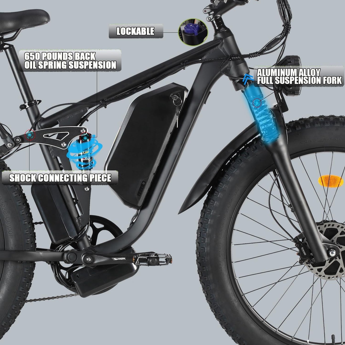 Smlro V3 plus Electric Bicycle 2000W Dual Motor Ebike 48V 22.4Ah Mountain Snow E Bike 35MPH Electric Bicycle 26" Fat Tire 7 Speed MTB for Trail Riding