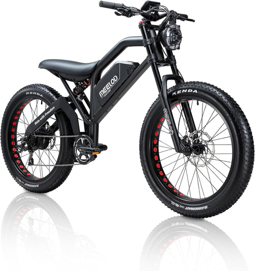 MEELOD Electric Bike Mountain Dirt Bike with 1200W Motor 48V 25Ah Samsung Lithium Battery Matches 26''X4.0'' Large Size Fat Tire Top Speed 35 Mph