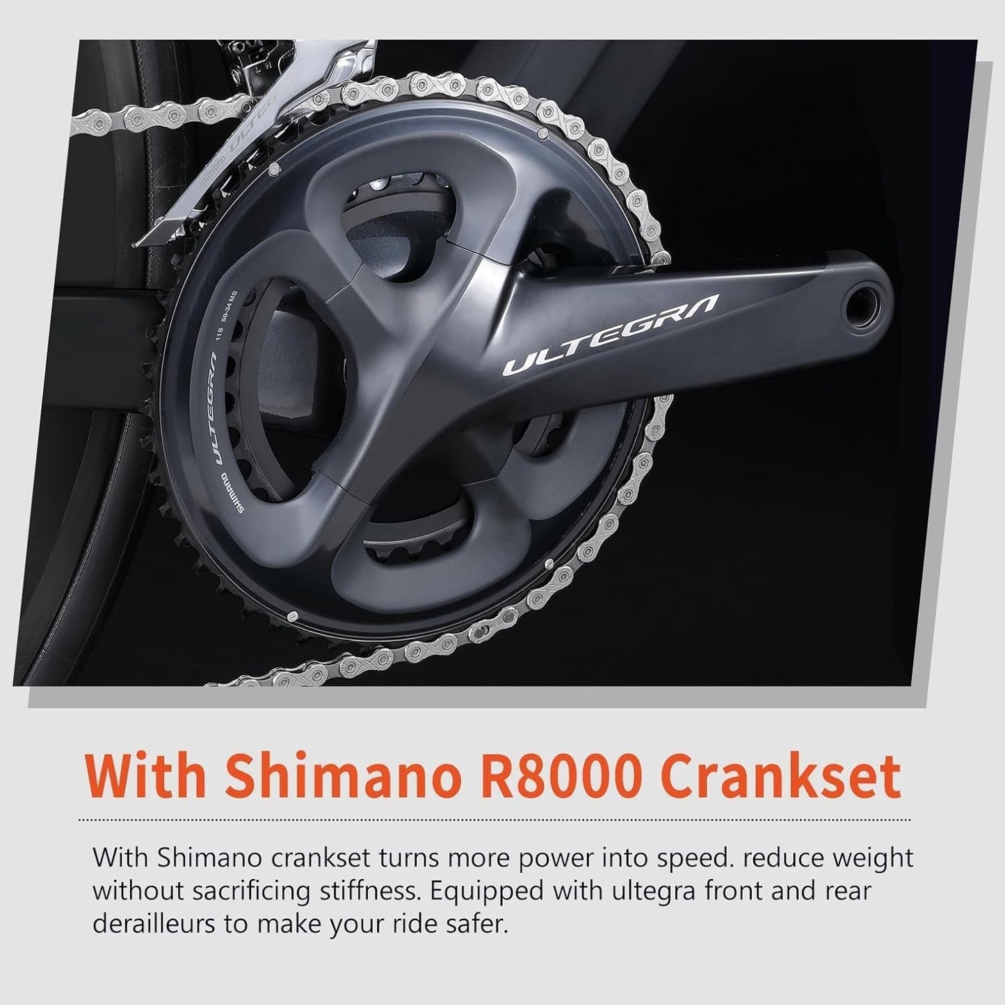 Carbon Gravel Road Bike, Hydraulic Disc Brake Gravel Bike 700Cx40C Trail Gravel Road Bike with R8000 Crankset 22 Speeds and 40C CST Tires