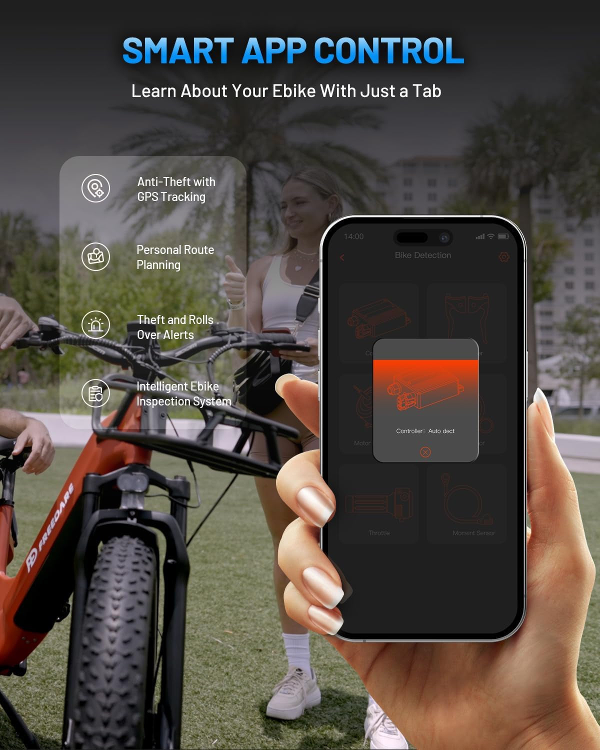 Eden Electric Bike Adults GPS Smart App Control 750W BAFANG Motor 48V 20Ah Samsung Battery Fat Tire Ebike, Electric Bicycle,90Miles Range,28Mph Max