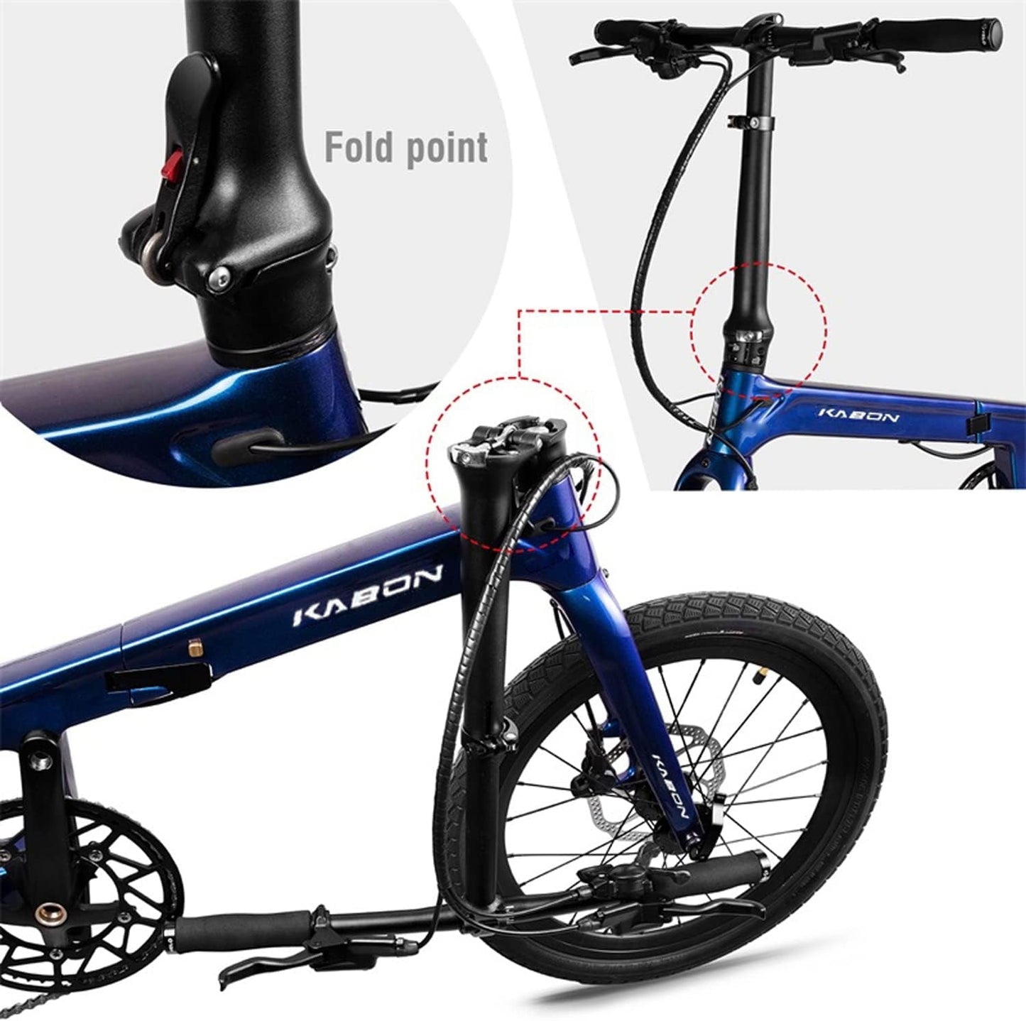 New Upgrade Folding Bike, 20 Inch Carbon Fiber Frame with Carbon Wheelset 9 Speed Mini City Bike Foldable Bicycle for Women Adults Men Ultra-Light