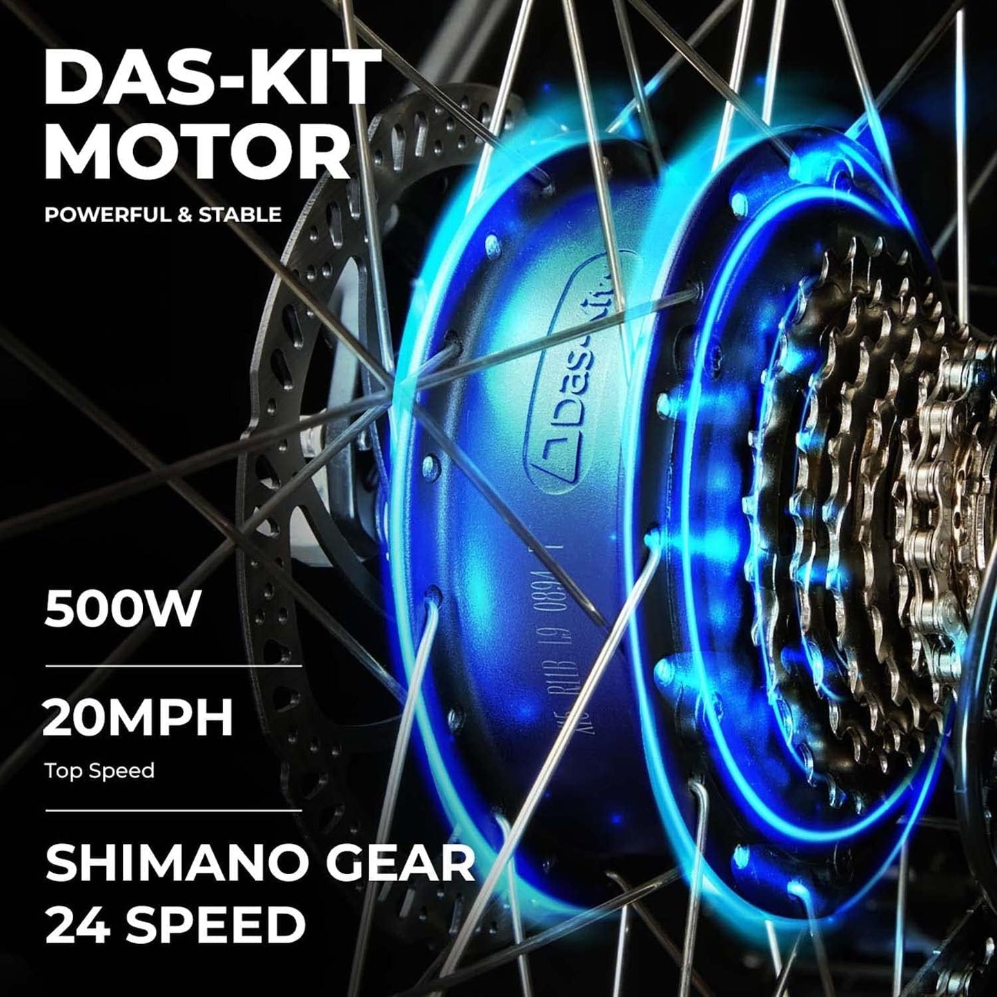 Moscow plus Electric Mountain Bike E Bike for Adults, 750W Powerful Hub Motor, 48V768Wh Large Removable Battery, USB Port, Hydraulic Disc Brake, 24