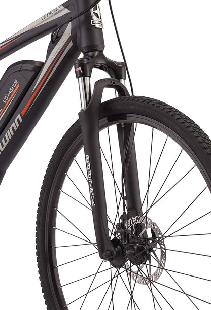 Voyageur Electric Bike, Mid-Drive, Large Step-Through Frame, Dark Blue