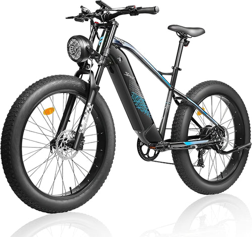 Electric Bike,750W 32 MPH Electric Mountain Bike for Adults, 26" Fat Tire Electric Bicycle with 48V 15Ah Removable Internal Lithium-Ion, Shimano 7