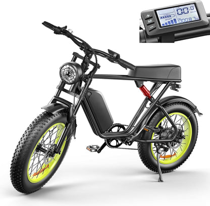 Electric Bike for Adults,Electric Bicycle 2000W 48V/22.4Ah 34MPH,1000W 48V/20Ah 35MPH Electric Mountain Bike,12-Speed 20"*4.0 Fat Tire Electric