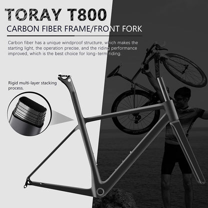 Phantom 2.0 Carbon Fiber Road Bike 700C Carbon Frame Racing Bicycle with Ultegra 8000 22 Speed Group Set, 25C Tire and Fizik Saddle